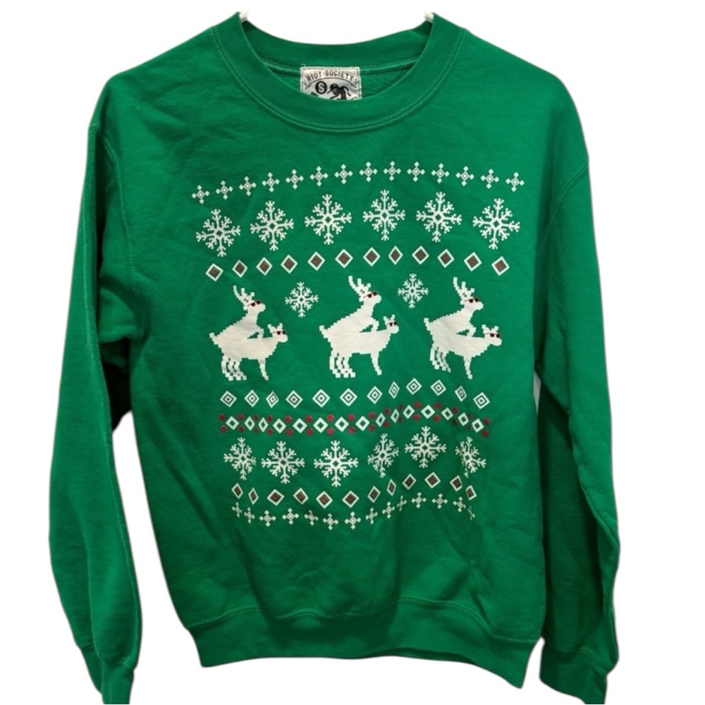 Riot Society Ugly Raunchy Christmas Sweatshirt size small